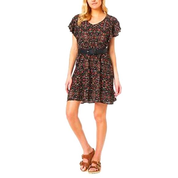 NWT Juniors' WallFlower Flutter Sleeve Dress with Belt XXL - Picture 1 of 6